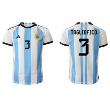 Argentina Nicolas Tagliafico #3 Hemmatröja VM 2022 Korta ärmar